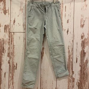 LOFT DISTRESSED COTTON PANTS PALE BLUE SIZE 0 EUC